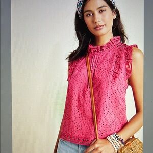 Anthropologie Tilly Eyelet Blouse